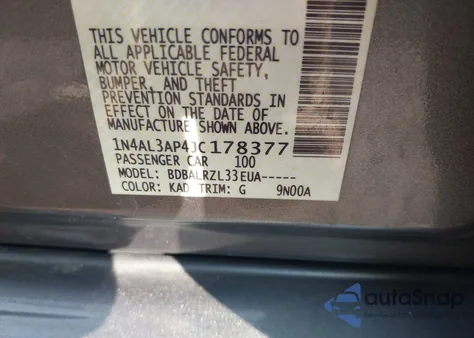 2018 Nissan Altima 2.5 Sl из США, поврежденный, VIN 1N4AL3AP4JC178377